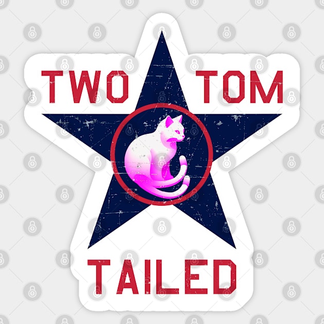 Two Tailed Tom - - Blue Star - - Tagged __ Grunge Style Sticker by Two Tailed Tom